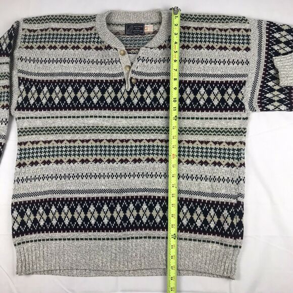 Vintage Peconic Bay Traders Men’sxLarge Thick Knit Cotton Grandpa‎ Sweater USA - Picture 5 of 9